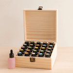 Boîte de rangement en bois pour huiles essentielles – 25 compartiments