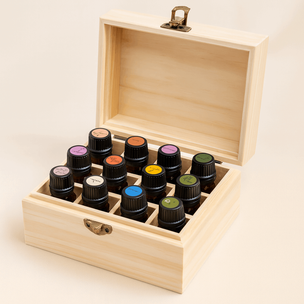 Boîte de rangement huiles essentielles - 12 compartiments pour vos flacons favoris