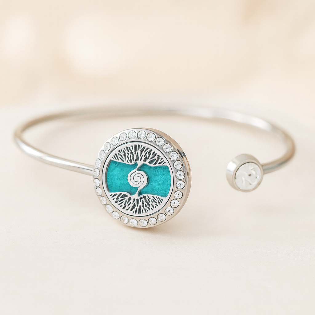 Bracelet d’aromathérapie arbre de vie et spirale