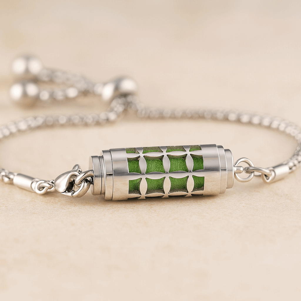 Bracelet diffuseur d’huiles essentielles – Bijou aromathérapie en acier inoxydable