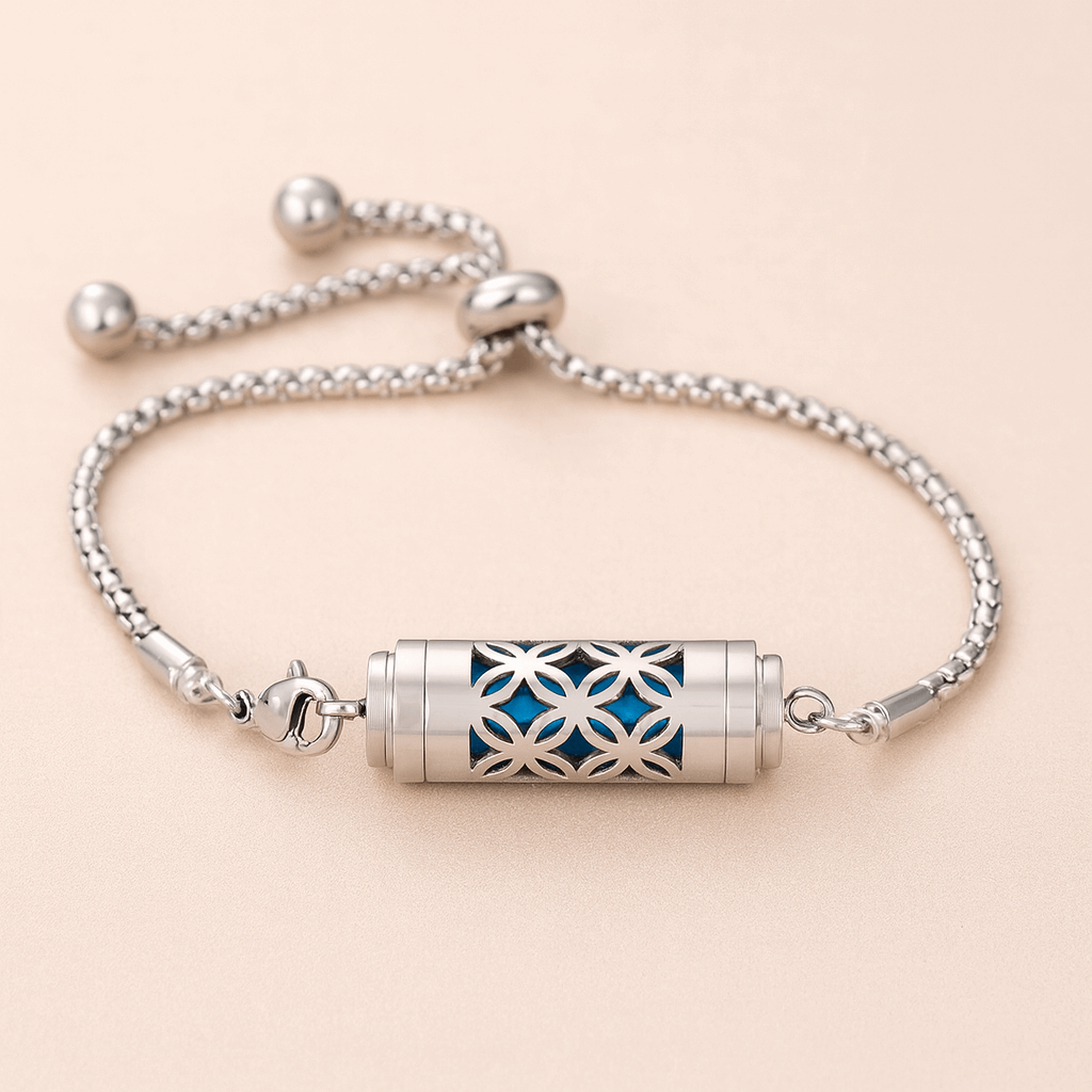 Bracelet diffuseur d’huiles essentielles – Bijou aromathérapie en acier inoxydable