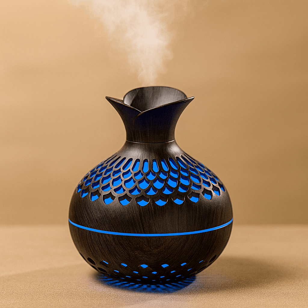 Diffuseur huile essentielle par ultrason – Design bois et lumière apaisante