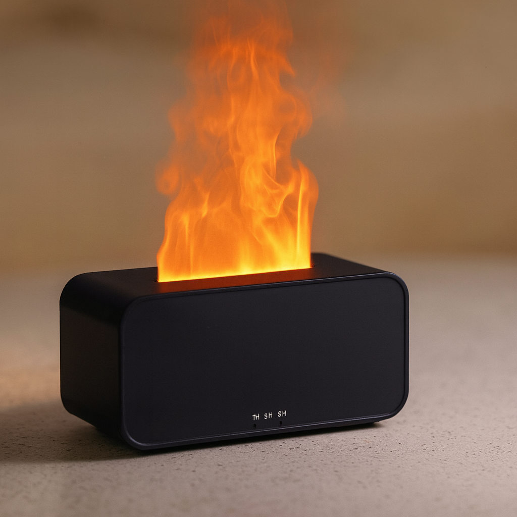 Diffuseur huiles essentielles brumisation – Effet flamme pour une ambiance chaleureuse