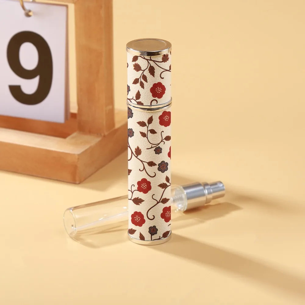 Vaporisateur huile essentielle motif fleuri – Flacon rechargeable 10 ml